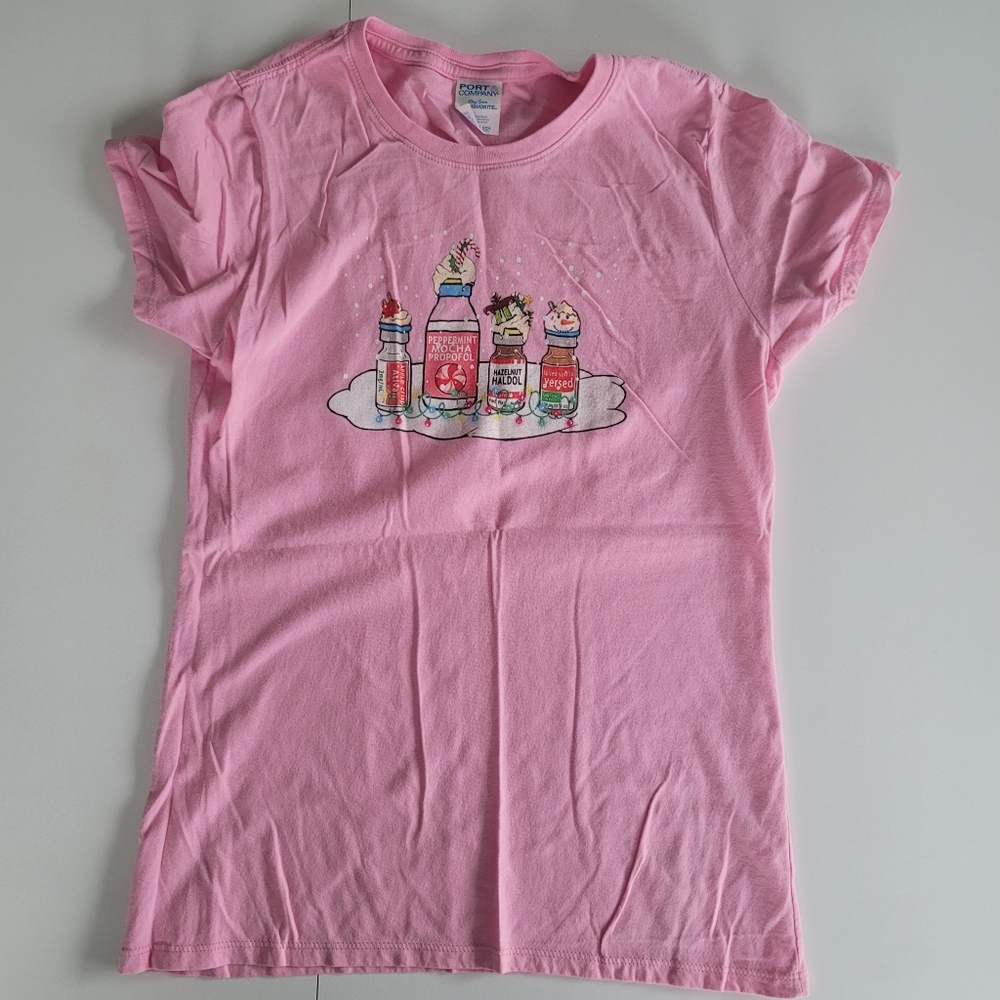 Christmas Nurse Tshirt Pink XS